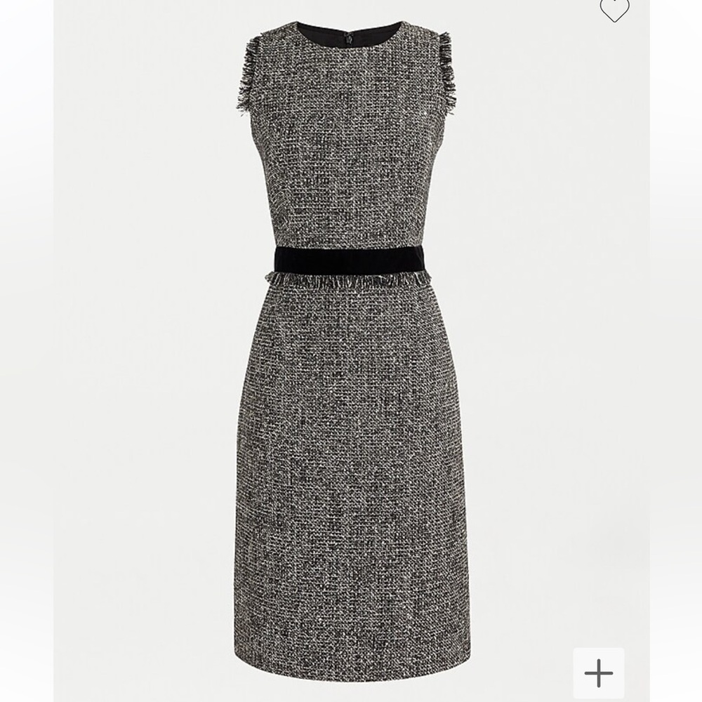 J. Crew Sleeveless Sheath Sparkly Silver, Gold and Black Tweed Dress Size 8